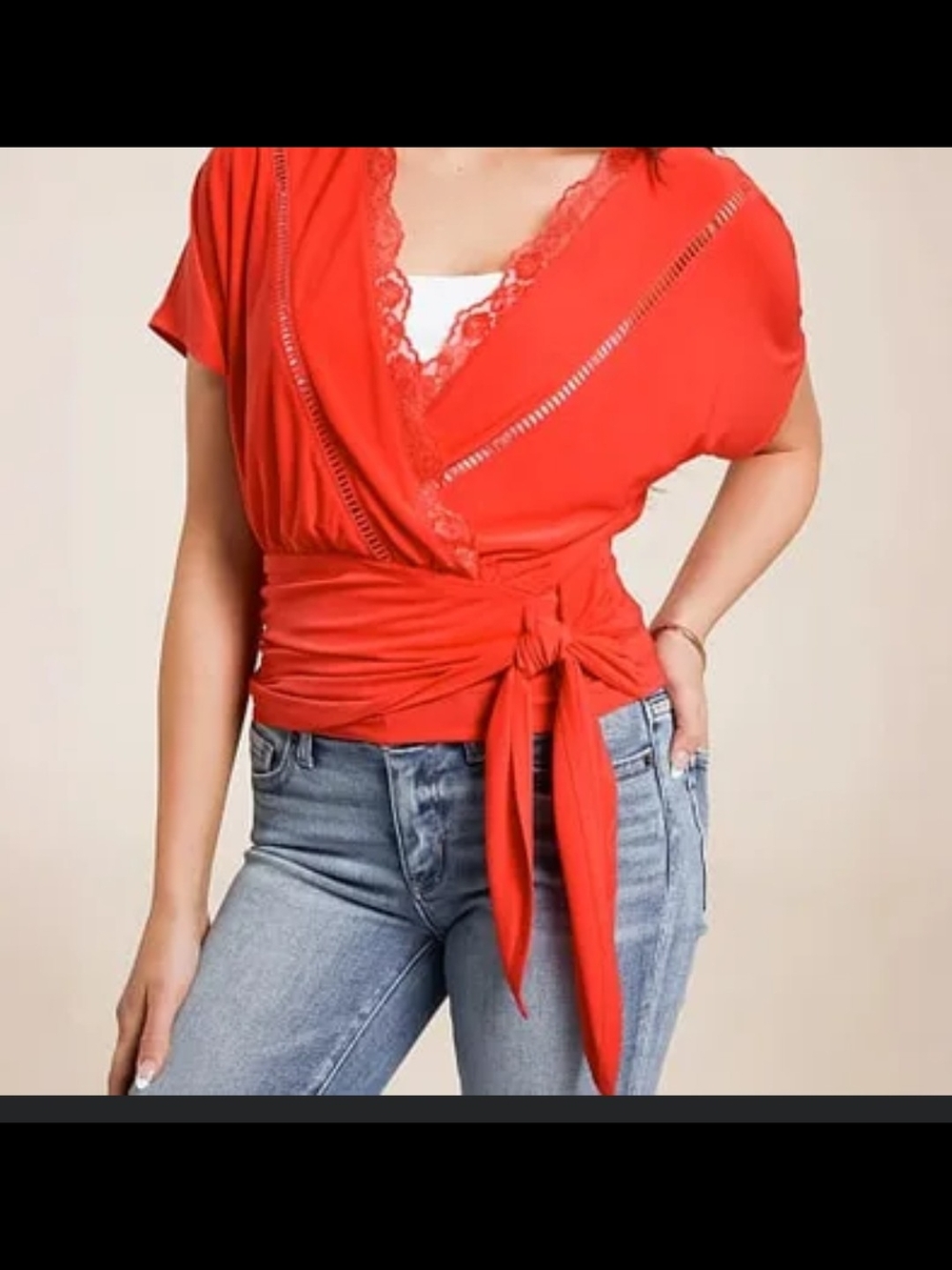 Daytrip Surplice Side Tie Blouse, Like New